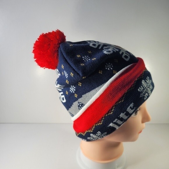 Miller Light Beanie Hat Cap WITH Pom-Pom Christmas Red White Blue Holidays - Picture 2 of 3